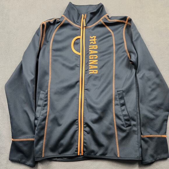 Ragnar Running Jacket Mens Small Black Orange Track Gym Workout Relay - Picture 1 of 10